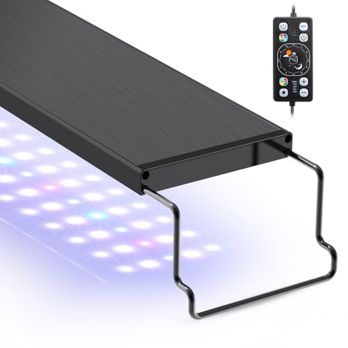 hygger Aquarium LED Light Fish Tank Full Spectrum Lighting with 24/7 Day-Night Cycle Mode & Auto On/Off Timer, Adjustable Brightness, 7 Colors Options, Extendable Bracket for 18~24inch - size: 20W for 18~24inch Tank