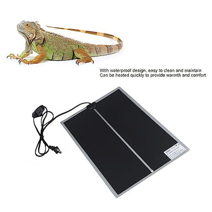 Fdit Reptile Terrarium Heat Pad, Adjustable Temperature Under Tank Heater for Snake Lizard, Watertight PET Heating Mat for Pet Warmth and Comfort (20W) - size: 20W