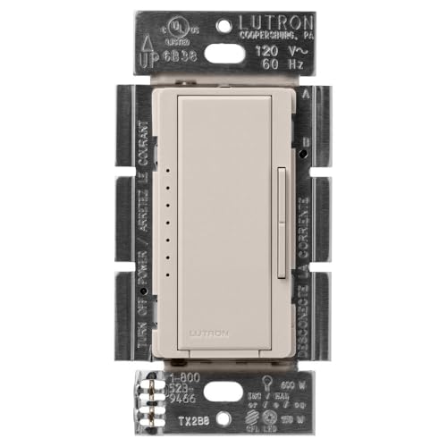 Lutron Maestro LED+ Dimmer Switch for Dimmable LED, Halogen and Incandescent Bulbs, 150W/Single-Pole or Multi-Location, MACL-153M-TP, Taupe - color: Taupe, size: 1 Pack, style: Dimmer