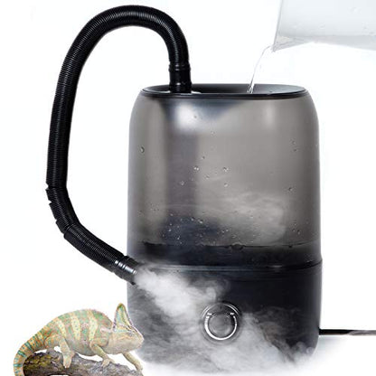 WACOOL Adjustable Reptile Fogger Terrarium Humidifier, Large Tank Fog Machine with Double Hoses & 4 Liter Reservoir, Large Tank Terrarium Humidifier for Reptiles/Amphibians/Herps/Vivarium