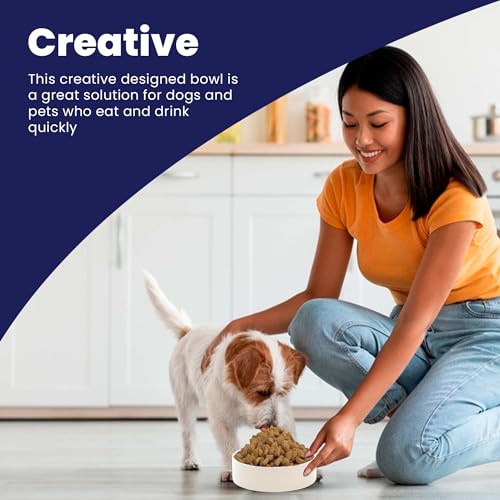 SPOT Ceramic Stoneware- Pet Bowl for Medium and Large Dogs, Classic Heavy Duty Non-Slip Ceramic Bowl for Food and Water - 7.5in Diameter - size: 7.5"