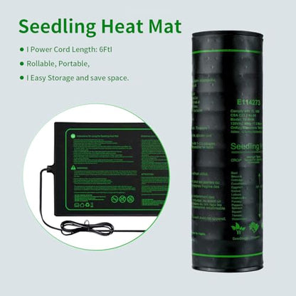 20"x 10" Seedling Heat Mat with Digital Thermostat Combo Set,ETL Certified and Durable Waterproof Warm Hydroponic Heat Mat for Germination,Indoor Gardening,Brewing and Greenhouses - style: 20"x10" Heat Mat with Digital Thermostat