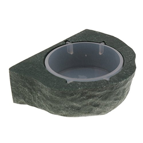 Magnetic Reptile Food Water Bowl Terrarium Reptile Feeder Feeding Dish for Gecko, Lizard, Turtle (Green) - color: Green