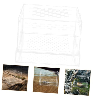 Abaodam Hatching Container with Lid Spider Scorpion Gecko Feeding Case for Reptiles Cage