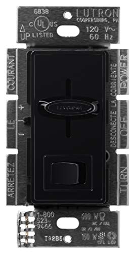Lutron Skylark LED+ Dimmer Switch for Dimmable LED, Lutron Dimmer Switch For Halogen and Incandescent Bulbs, 150W/Single-Pole or 3-Way, SCL-153P-BL, Black - color: Black