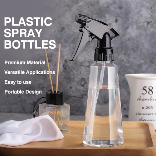 Spray Bottles 2 Pack 9.4 oz Plastic Refillable Water squirt bottle | Empty Spray Bottles Leak Proof Adjustable Fine Mist Spray Bottle for Plants, Cleaning, Hair, Pet