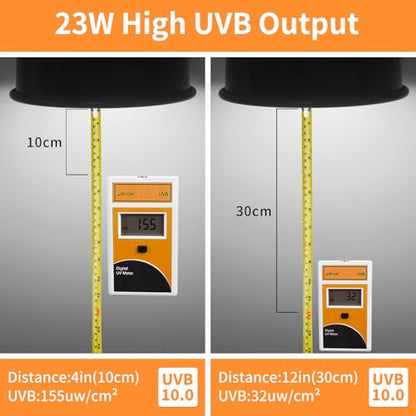 UVA UVB Reptile Light 23W 10.0,Desert Terrarium Compact Fluorescent Lamp,UVB Reptile Light Bulb for Bearded Dragon, Lizard,Spider, Snake, Gecko - size: 10.0-23