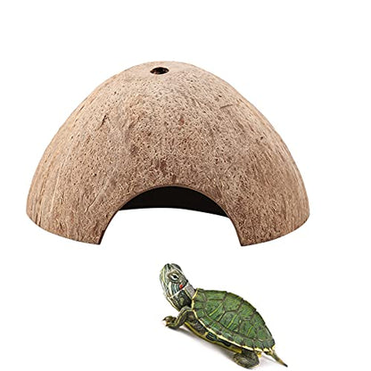 Yosoo Reptile House Hiding Cave Coconut Shell Turtle Aquarium Hide Decor