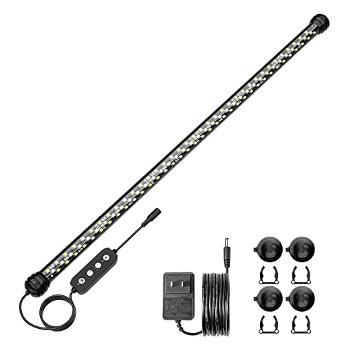 SEAOURA Led Aquarium Light with Timer, Submersible Aquarium Plant Light, Fish Tank Light with Auto On/Off, 3 Lighting Modes, Adjustable Brightness (22.8 in for 24-43inch Planted Tank), 12W - size: 22.8 in for 24-43inch tank