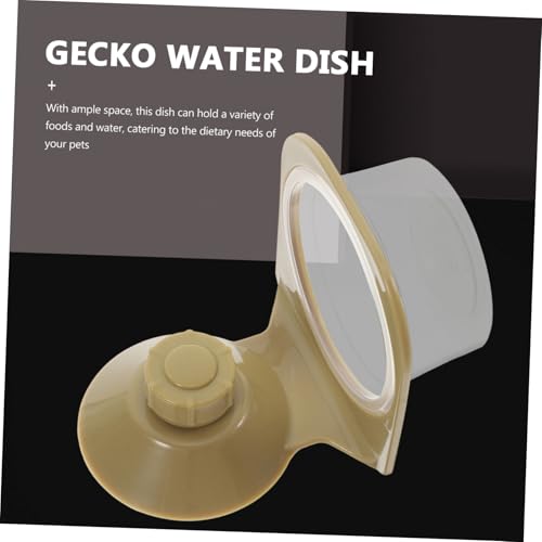 BESPORTBLE Robust Material Reptile Food Water Bowl Capacity Suction Cup Fixed for Tortoises Lizards Geckos Chameleons