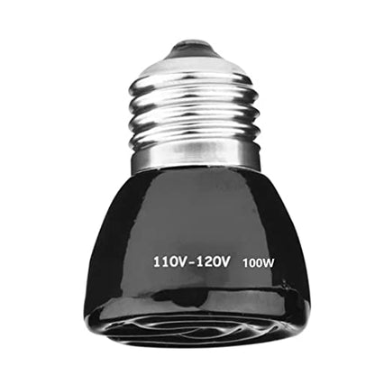 Tyenaza Ceramic Heat Emitter Bulb, Professional Infrared Reptile Heat Lamp, for Turtle Snake Chicken 110‑120V 100W(4.5x5.5x5.5cm)
