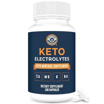 Keto Electrolyte Supplement, 180 Capsules. Electrolyte Pills for Ketogenic Diet. Magnesium, Potassium, Sodium, Calcium. Keto Tablets for Hydration Support* by Left Coast Performance
