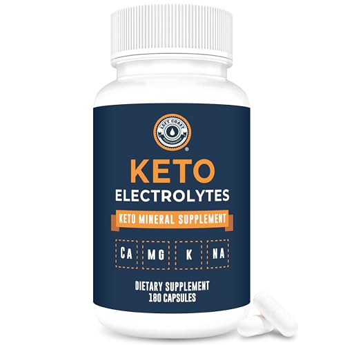 Keto Electrolyte Supplement, 180 Capsules. Electrolyte Pills for Ketogenic Diet. Magnesium, Potassium, Sodium, Calcium. Keto Tablets for Hydration Support* by Left Coast Performance