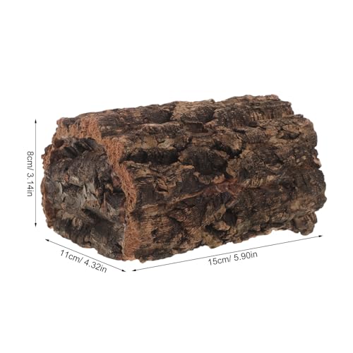 Reptile Hide Cave - Natural Cork Bark Lizard Hideout - Arched Tree Bark Tunnel for Gecko Turtle Snake Hermit Crab Climbing and Resting 6x4'' - size: 15.00X11.00X8.00CM