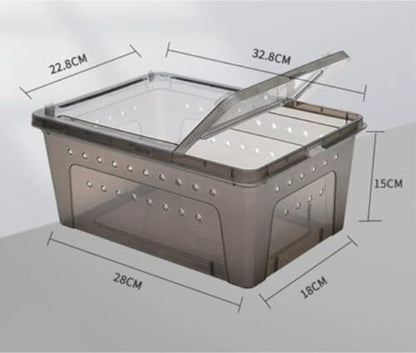 Reptile Breeding Box Reptile Feeding Box Breeding Hatching Container Pet Houses Faunarium(White) - color: White