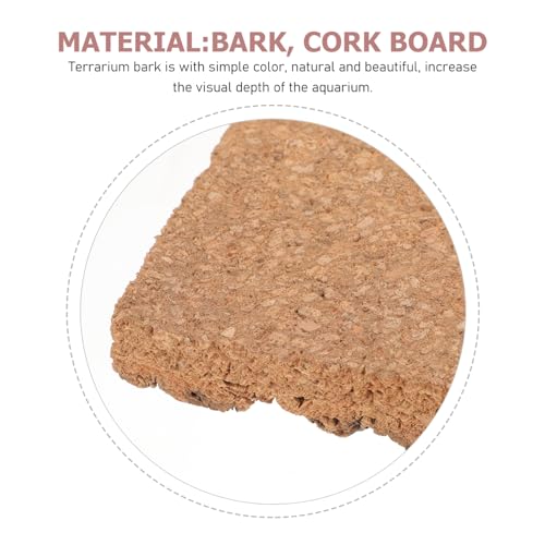 BESPORTBLE Cork Terrarium Background Natural Reptile Bark Backdrop for Climbing Lizard Habitat Decor for Bearded Dragons and Other Reptiles Aquarium Landscaping