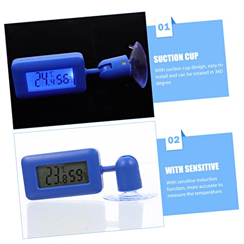 Abaodam Mini Reptile Thermometer Suction ° Rotatable Night Glow Humidity Meter for Terrarium Accurate Temperature Measuring Device for Leopard Gecko Tank Accessories