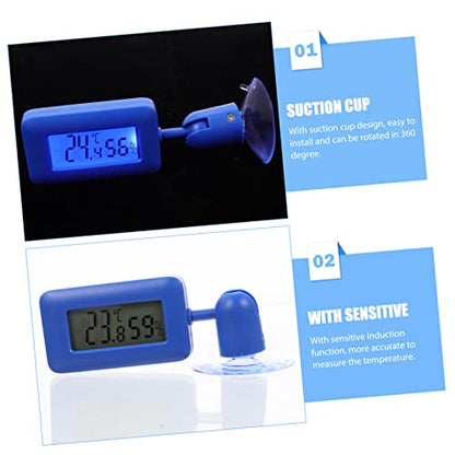 Abaodam Mini Reptile Thermometer Suction ° Rotatable Night Glow Humidity Meter for Terrarium Accurate Temperature Measuring Device for Leopard Gecko Tank Accessories
