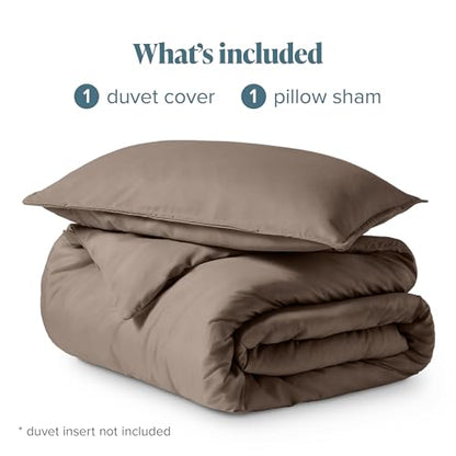 Bare Home Bedding Duvet Cover Extra Long Size - Premium 1800 Super Soft Collection - Lightweight, Cooling Duvet Cover - Soft Breathable Bedding (Twin/Twin XL, Taupe) - color: 09 - Taupe (No Comforter), size: Twin/Twin XL
