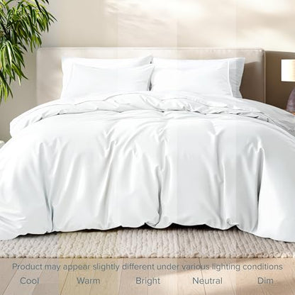 Bare Home Bedding Duvet Cover Extra Long - Premium 1800 Super Soft Collection - Lightweight, Cooling Duvet Cover - Soft Breathable Bedding (Twin/Twin XL, White) - color: 01 - White (No Comforter), size: Twin/Twin XL