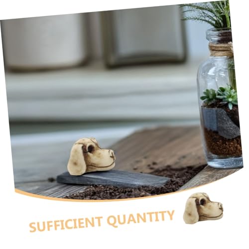 Luxshiny 20pcs Animal Skull: Mini Dog Head Figurine for Aquarium Terrarium Flowerpots - Resin Puppy Head Statues Decorations for Halloween Garden Patio Backyard