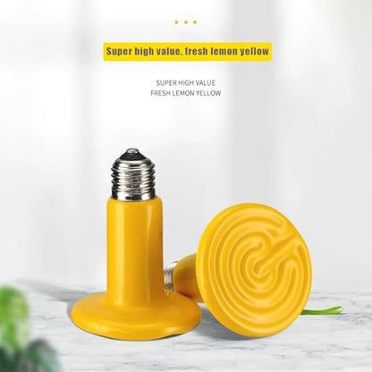 JZNCHP-Reptile Heat lamp-Ceramic Heat emitter-Bearded Dragon Tank Accessories 75W Yellow Infrared Bulb Emitter Lamp for Pet Heat lamp for Chickens(2-Pack)