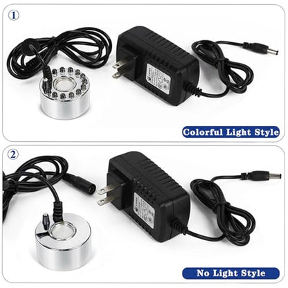 Mist Maker Fogger, Water Pond Fountain Fogger for Water Fountain Pond Pot Rockery Sink (Basic Style, Without Light) - size: Without Light, style: Basic Style