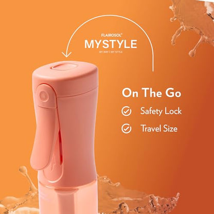 FLAIROSOL MyStyle, Spray Bottle for Hair - Small Travel Spray Bottle, Ultra Fine Continuous Water Mist for Face, Hairstyling, Salon, Cleaning, Beauty, Toners, Hydration & Makeup, 3.04oz / 90ml, Peach - color: Peach, style: 1 Pack