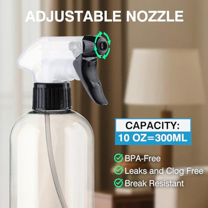 Spray Bottles 2Pack 10oz Plastic Squirt Bottles Empty Water Spray Bottle | Mist Stream BPA-free Refillable Sprayer Container Adjustable Nozzle for Watering Plants, Pet Training, Kitchen Cleaning - color: Dual-color