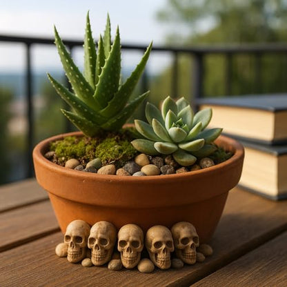 20pcs Mini Skulls for Crafts, Small Resin Skull Decorations for DIY Halloween Decor, Spooky Table Accents for Plants, Terrariums, Cake or Book Nooks