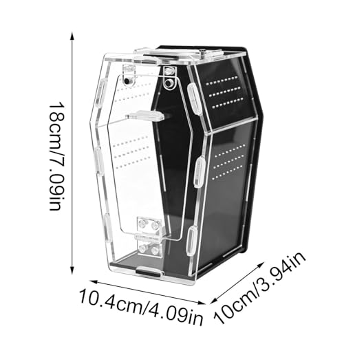 Pet Habitat Box – Transparent Viewing Case, Humidity Control Cage, Rhinoceros Safe, Small Animal Shelter | for Reptile Terrarium Display School Play