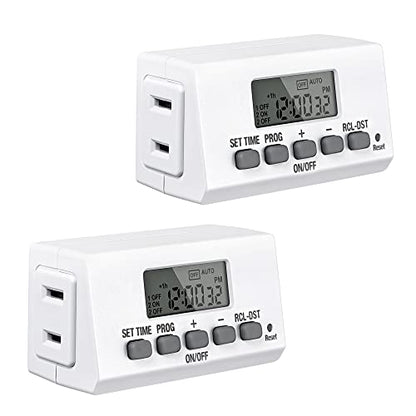 BN-LINK 8 Outlet Surge Protector with Mechanical Timer and Digital Timer Outlet