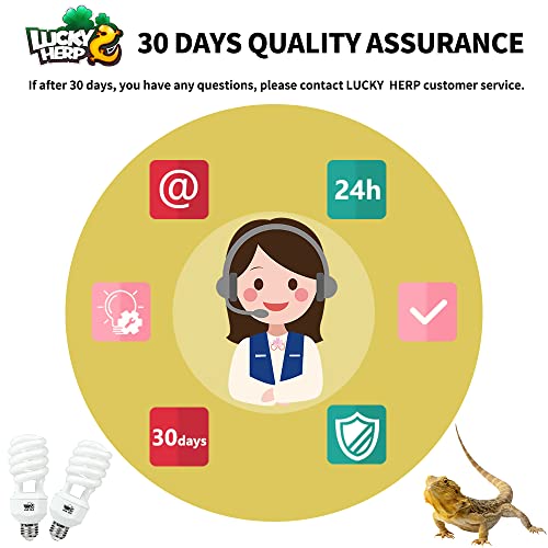 LUCKY HERP 2 Pack UVA UVB Reptile Light, 23W 10.0 UVB Bulb for Desert Reptiles, Compact Fluorescent Terrarium Lamp, Reptile UVB Bulb for Bearded Dragon, Lizard, Tortoise - size: 23&10.0