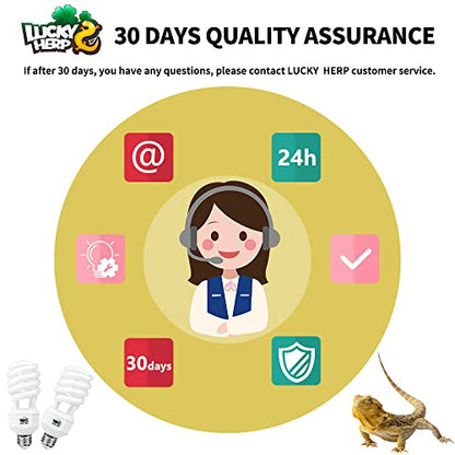 LUCKY HERP 2 Pack UVA UVB Reptile Light, 23W 10.0 UVB Bulb for Desert Reptiles, Compact Fluorescent Terrarium Lamp, Reptile UVB Bulb for Bearded Dragon, Lizard, Tortoise - size: 23&10.0