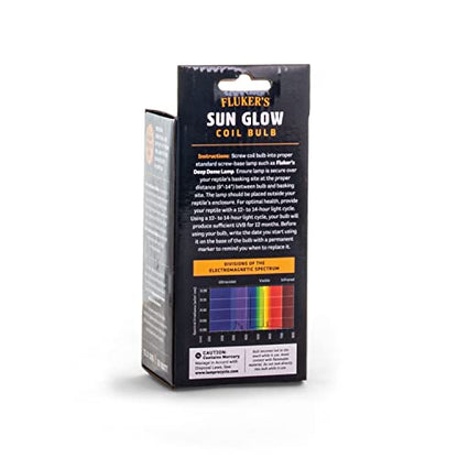 Fluker’s Sun Glow 10.0 UVB Fluorescent Coil Bulb for Desert Reptiles, Reptile Heat Light Stimulates Natural Synthesis of Vitamin D in Captive Reptiles, 26 Watt - size: 26 Watts