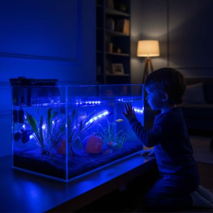 FEDOUR 7in Submersible Aquarium LED Light, 24/7 Mode Aquarium Lights with Full Spectrum RGBW LEDs, IP68 Waterproof Fish Tank Light with Dimming, Timming and Color Adjustable - style: 7inch