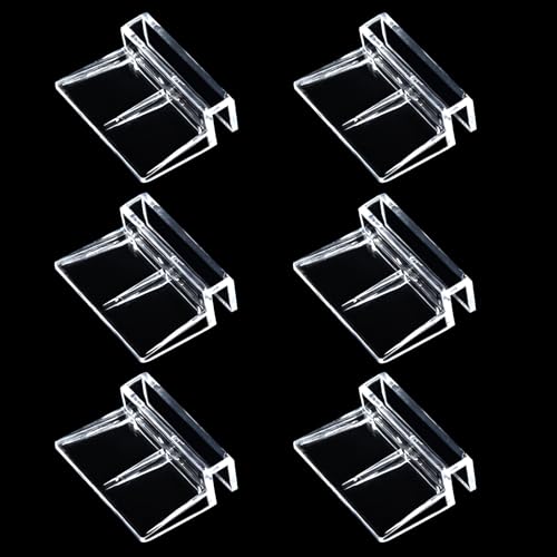 NestBasics 6pcs Transparent Aquarium Lid Clips,Rimless Fish Tank Glass Cover top Support,Aquarium Hood Holder, Acrylic Glass Aquarium top Clips (Transparent, 6pcs 7-8mm Clips) - size: 6pcs 7-8mm clips