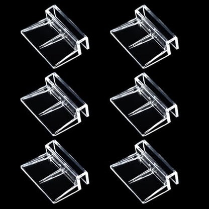 NestBasics 6pcs Transparent Aquarium Lid Clips,Rimless Fish Tank Glass Cover top Support,Aquarium Hood Holder, Acrylic Glass Aquarium top Clips (Transparent, 6pcs 7-8mm Clips) - size: 6pcs 7-8mm clips