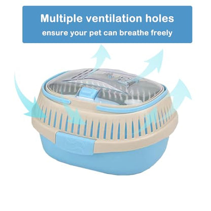 Hamster Carrier Guinea Pig Carrier 13 X 11 X 8 In Portable Hamster Travel Cage with Ventilation Holes Outdoor Small Animal Carrier for Rat Gerbils Rabbit Hedgehog Squirrel Mouse Sugar Glider - color: Blue