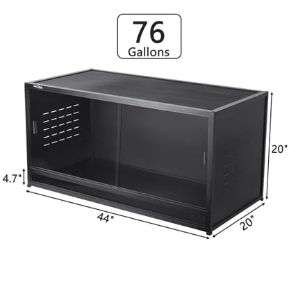 PVC Reptile Enclosure Space Efficient 44''x20''x20'' Stackable ToxiRium Large Reptile Terrarium 76 Gallons for Bearded Dragon Lizard Snake, Breeding Vivarium with Glass Doors Lock- with spacers - size: Two 44x20x20''-76 Gallon with Kit