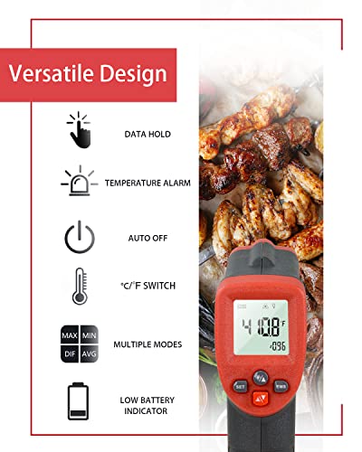 Wintact Infrared Thermometer Temperature Gun, Non-Contact Digital Surface Laser Heat Temp Gun for Kitchen Cooking Food Pizza Oven Grill Fridge -58℉ to 1022℉