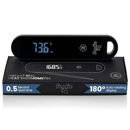 Professional Digital Food Thermometer, <1 Second Response time, ±0.5°F Accuracy, IP67 Waterproof, Magnetic, Auto-Rotate Thermometer for Cooking, Oven, Grill, BBQ, Liquid, Brewing, Tea, Candy