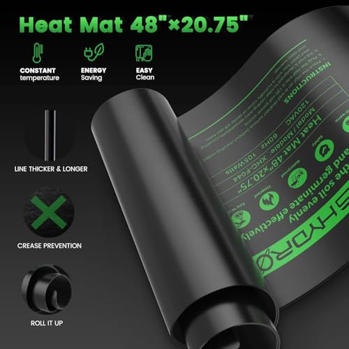 MARS HYDRO 48''x20.75'' Seedling Heat Mat with Thermostat Combo Set，Heating Pad for for Germination, Indoor Gardening, Greenhouse - size: 48''x20.75''Kit