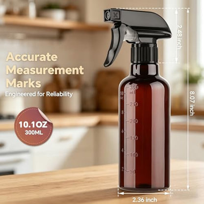 Plastic Spray Bottles (2 Pack 10 oz), Leakproof Adjustable Fine Mist & Jet Stream Nozzle, Premium BPA-Free Plastic Multi-Purpose for Hair, Plants, Cleaning (2 PACK CLEAR) - color: 2 PACK CLEAR