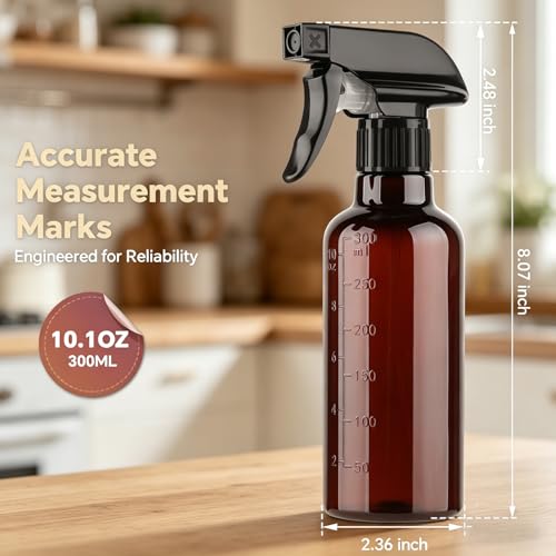Plastic Spray Bottles (2 Pack 10 oz), Leakproof Adjustable Fine Mist & Jet Stream Nozzle, Premium BPA-Free Plastic Multi-Purpose for Hair, Plants, Cleaning (2 PACK GREEN) - color: 2 PACK GREEN