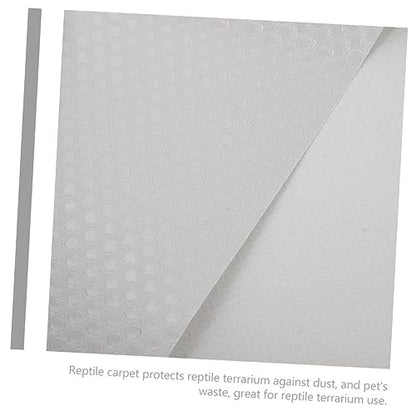 Reptile Carpet Mat for Leopard Gecko Lizard Snake and Turtle Soft Non-Slip Terrarium Substrate Bedding 48 x 24 Easy to Clean Accessories for Reptile Tank - color: White