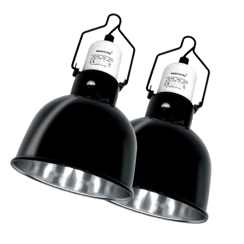 Reptile Light Fixture 2 Pack 5.5 Inch Deep Dome Lamp Fixture,Optical Reflection Reptile Basking Heat Bulb Lampshade for Bearded Dragon, Turtle, Snake and Lizard Terrarium
