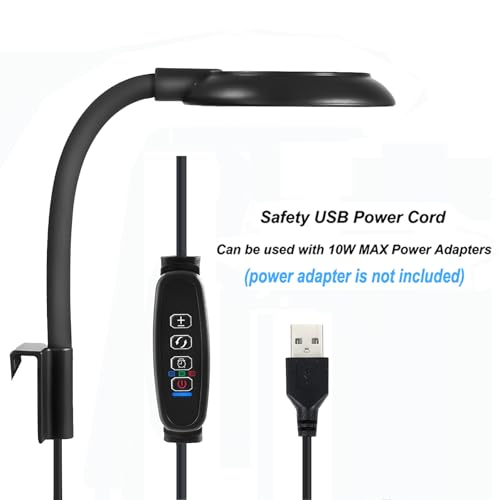 AQUANEAT Clip on Aquarium Light for up to 5 Gal Fish Tank, Auto On Off with Timer, Dimmable Small Fish Tank Light USB for Nano Tank (Large with Timer & Dimmer) - size: Large with Timer & Dimmer