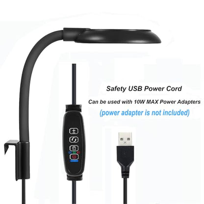 AQUANEAT Clip on Aquarium Light for up to 5 Gal Fish Tank, Auto On Off with Timer, Dimmable Small Fish Tank Light USB for Nano Tank (Large with Timer & Dimmer) - size: Large with Timer & Dimmer