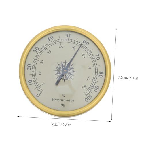 BESPORTBLE Gold Hygrometer Thermometer with 2% Rh Resolution and 2.5 Accuracy Level, No Battery Required, Stainless Steel and Glass Material, for Surface Mount in Offices or Reptile
